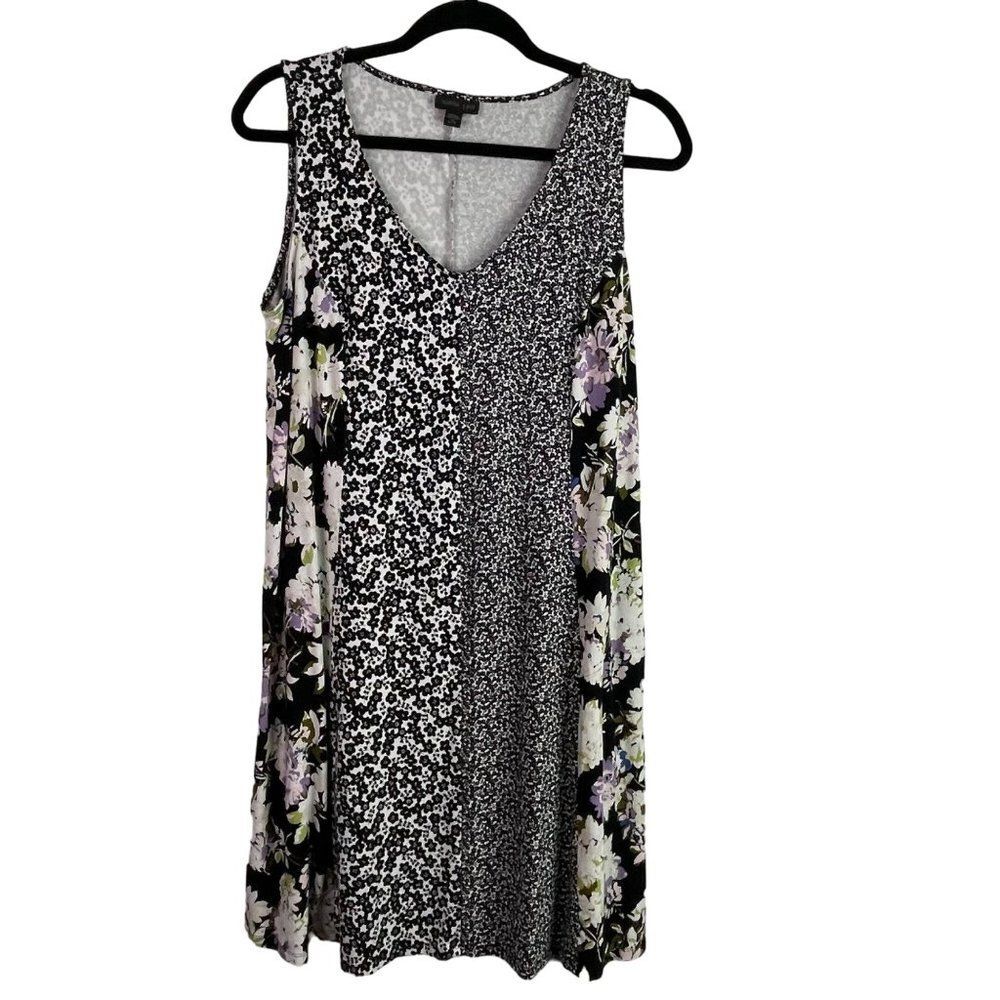 J. Jill Wearever Collection Dress MP Medium Petite Floral Patchwork Boho